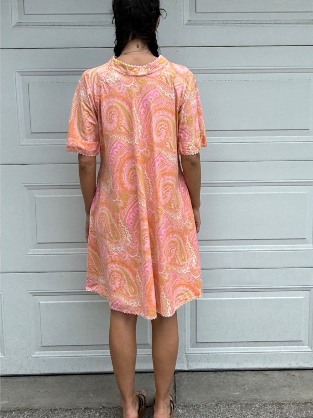 Vintage Psychedelic House Dress Duster Cotton Oversized Maternity Plus Size - Picture 7 of 15